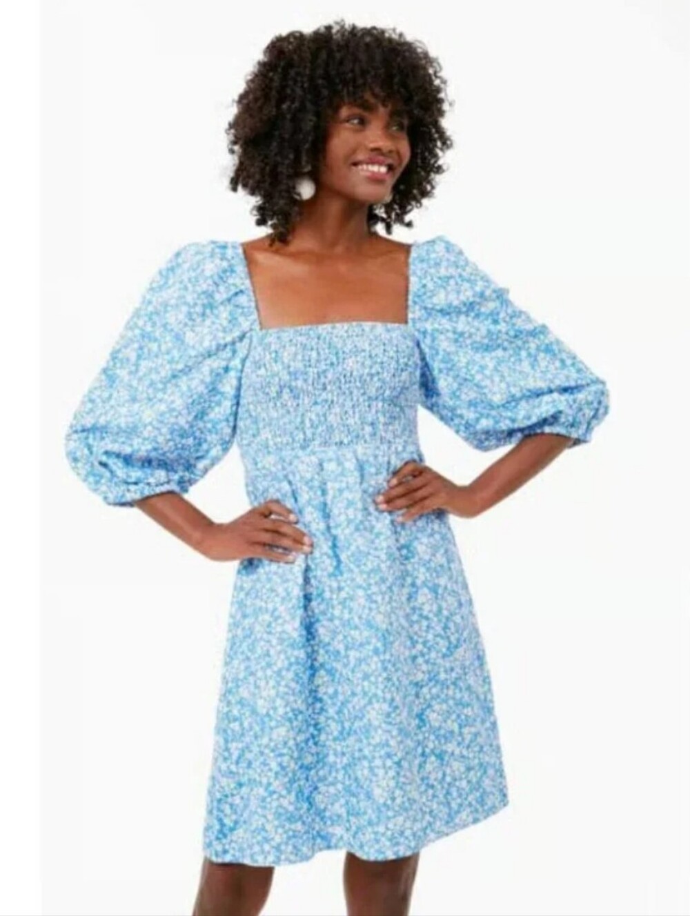TUCKERNUCK Cameran Wimberly Blooms on Broad Annie Linen Floral Smocked Dress XXL